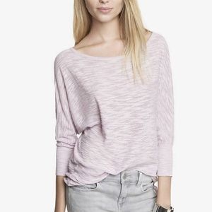 Express Marled Slub Knit Side Ruched Tunic Sweater